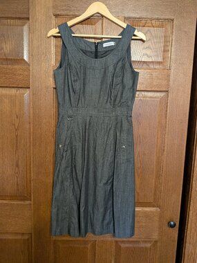 Calvin Klein grey denim summer dress with pockets